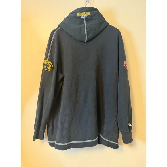 Boston Bruins Majestic NHL Hoodie Sweatshirt Waffle Knit Lined Size L Eastern Co - Picture 12 of 16